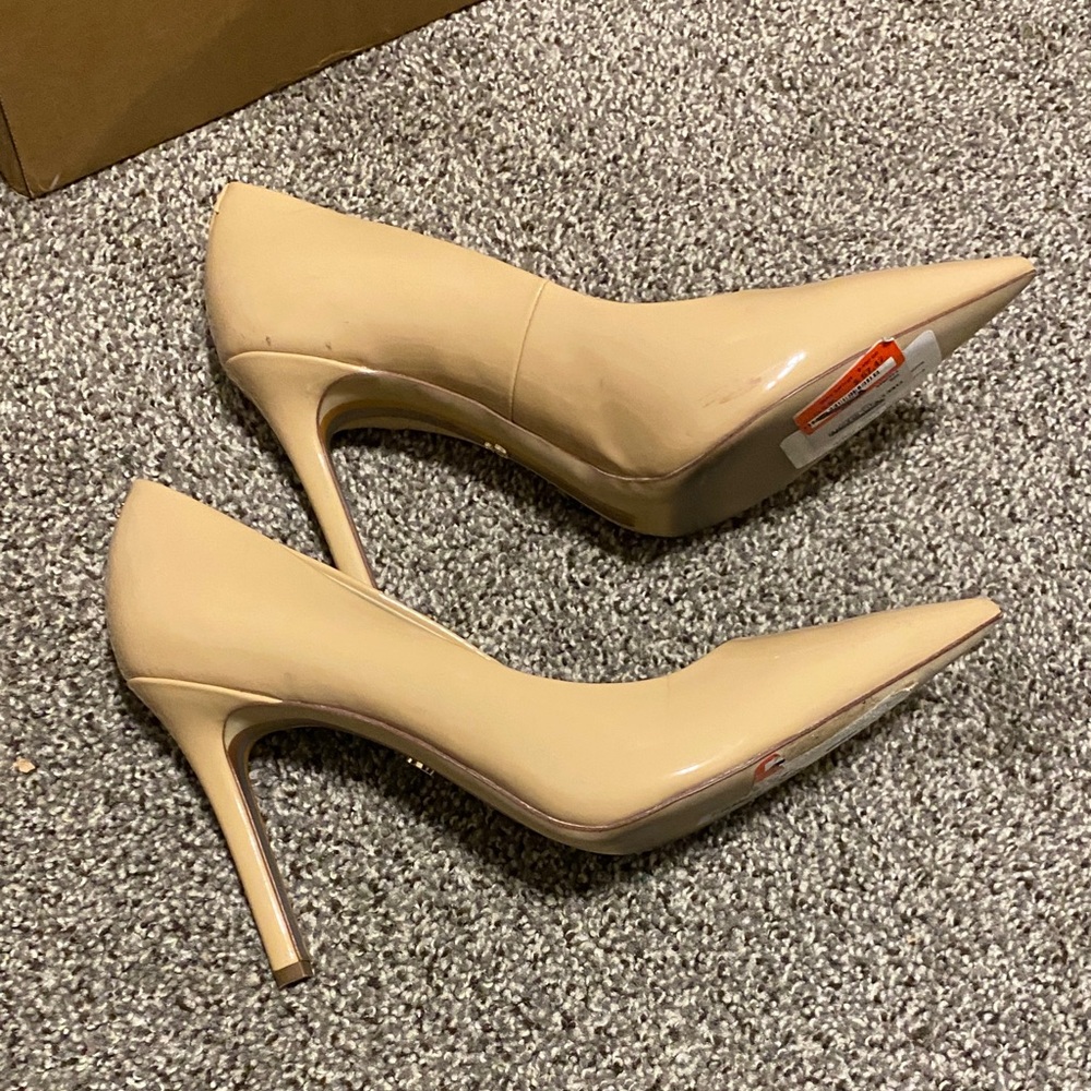 Sam Edelman Nude Patent Pointed-Toe Stiletto Pumps - Picture 7 of 10